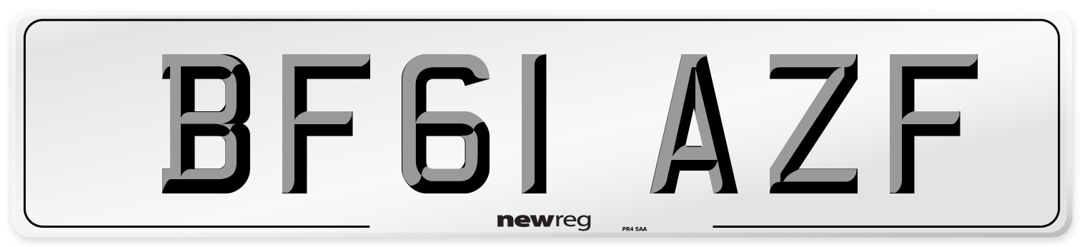 BF61 AZF Number Plate from New Reg